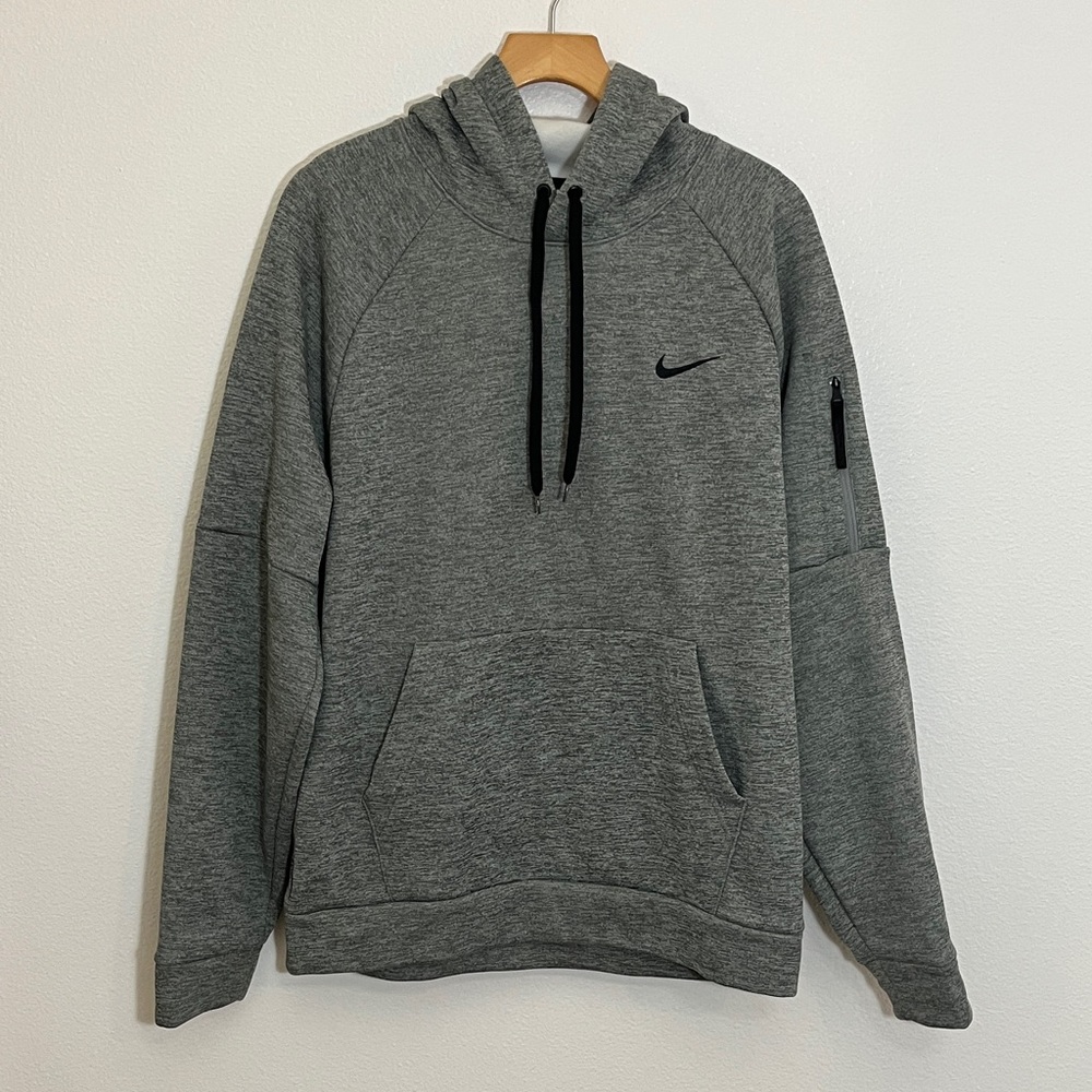Nike Gray Therma-Fit Athletic Pullover Hoodie Sweatshirt